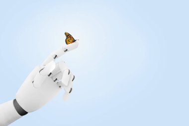 Robot el 's parmak bir kelebeği ile