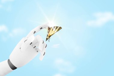 Robot el 's parmak bir kelebeği ile