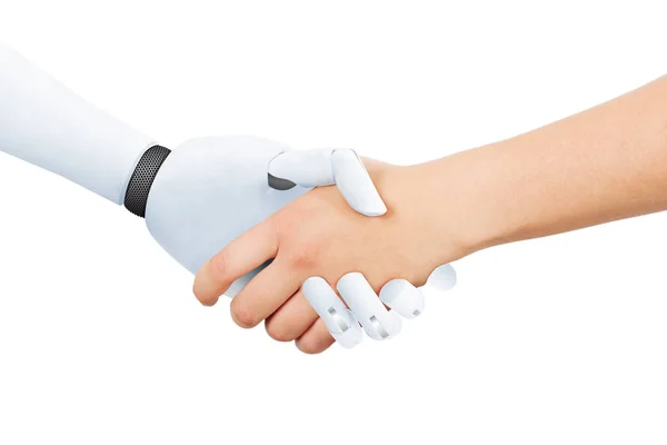 Robot și mâna umană — Fotografie, imagine de stoc