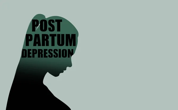 Banner Depresi Postpartum — Stok Foto