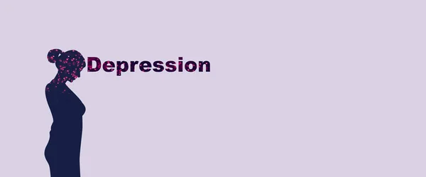 Banner de ilustración de depresión — Foto de Stock