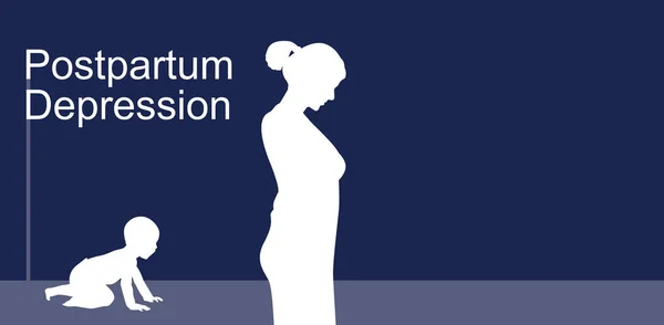 Postpartum Depression Banner — Fotografie, imagine de stoc