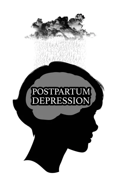Depresia postpartum - banner ilustrativ PPD — Fotografie, imagine de stoc