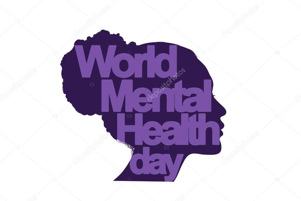 World mental health day banner illustration