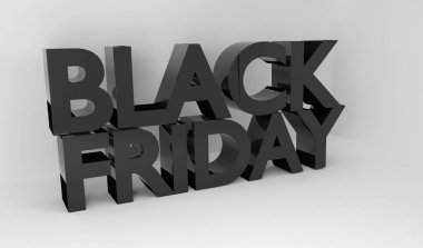 Siyah Cuma satış 3d metin