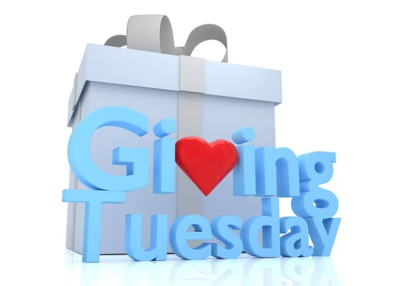 Giving Tuesday 3D illustration banner — Stock Photo, Image