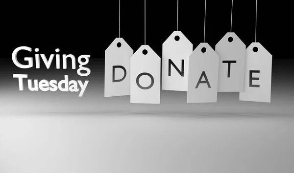 Giving tuesday 3D text illustration