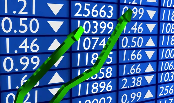 Grafico Del Mercato Azionario Con Frecce Rivolte Verso Alto — Foto Stock