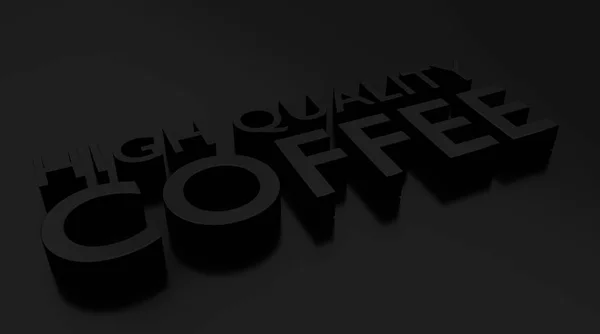 Wysokiej Jakości Kawy Tekst Ciemnej Powierzchni — Zdjęcie stockowe