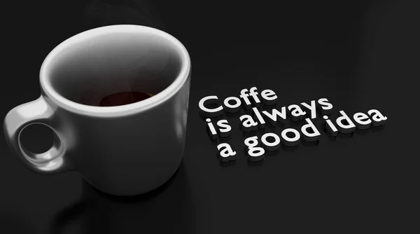 コーヒー引用とマグカップ — ストック写真