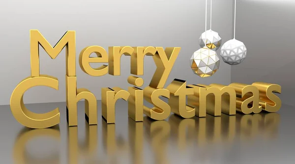 Merry Christmas 3D text illustration