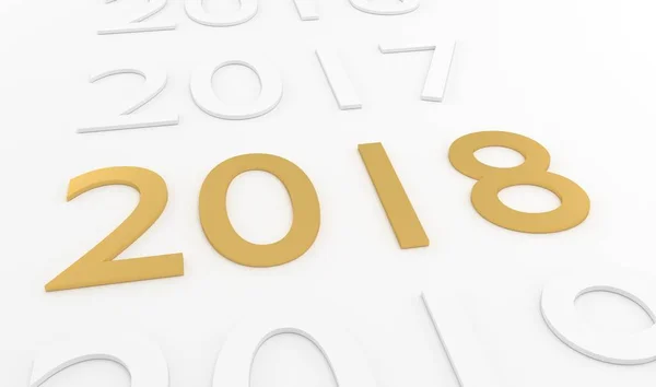 2018 New Year 3D text illustration