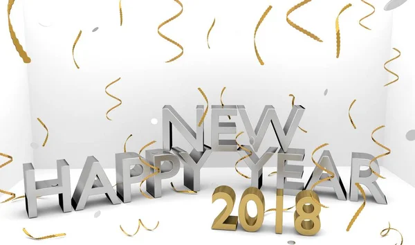 Happy New Year 2018 Text — Stock Photo, Image