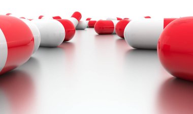 İlaç kapsül metal yüzeyi  