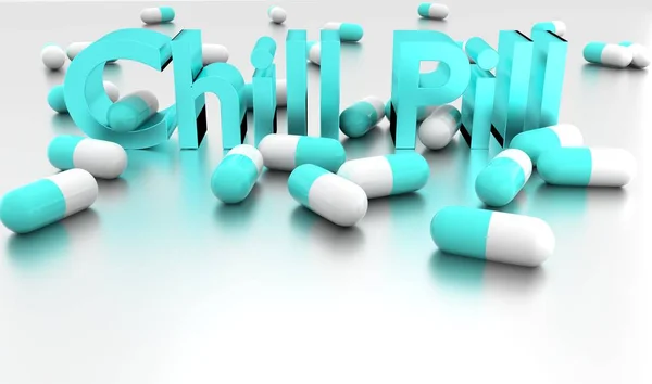 Chill Piller Bredvid Text — Stockfoto
