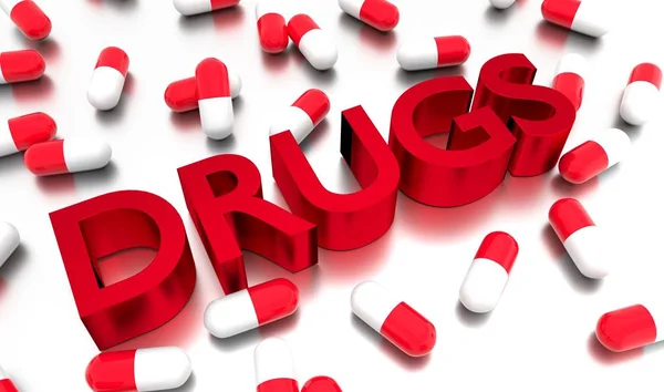 Medication Capsules Drugs Text — Stock Photo, Image