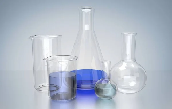 Laboratory Glassware Liquid — Stock Photo, Image