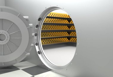 Bir banka tonoz kapı açıldı  