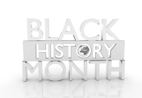 Μαύρο Ιστορία Μήναs Απεικόνιση Κειμένου — Φωτογραφία Αρχείου