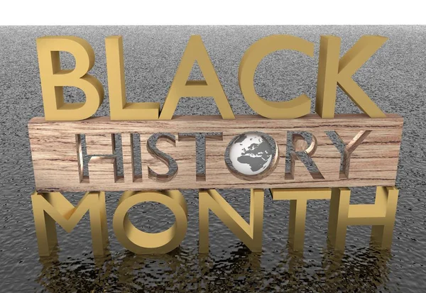 Black History Month Illustration Text Stock Photo