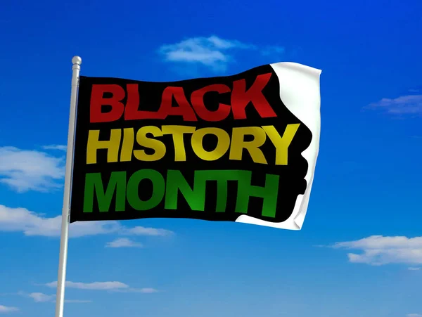 Black History Month Flag Blue Sky — Stock Photo, Image