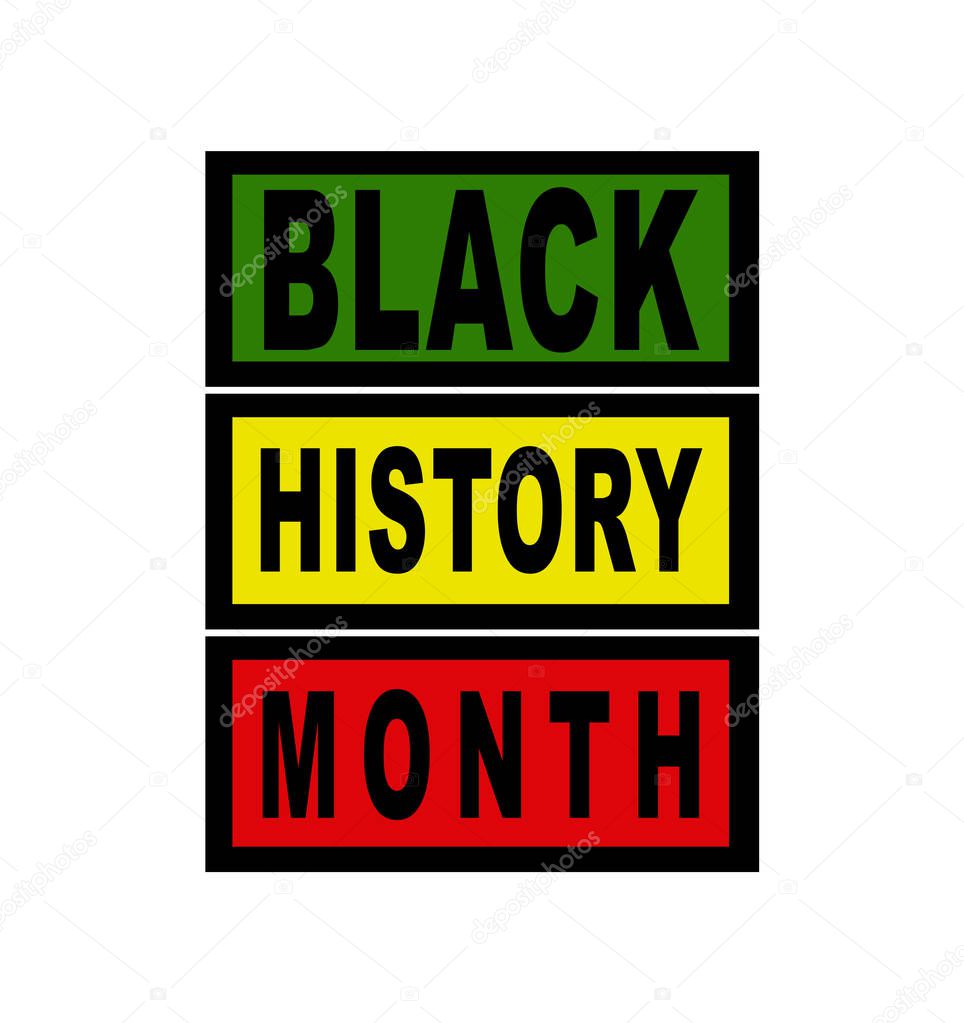 Black History Month logo illustration