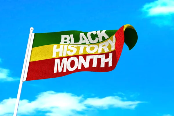 Black History Month Flag Blue Sky — Stock Photo, Image