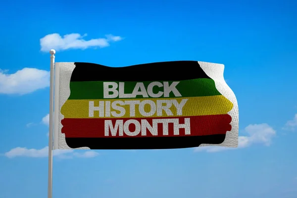 Флаг Месяца Чёрной Истории Над Голубым Небом — стоковое фото