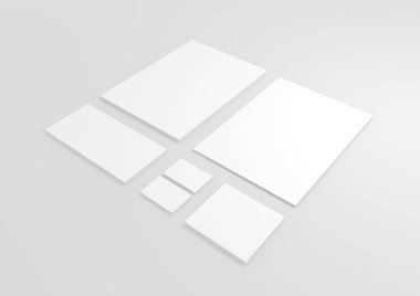 Boş Isolated 3d render iş kurumsal Set tasarımı 