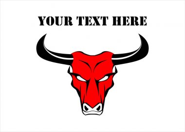 vahşi kırmızı boğa ile siyah boynuz