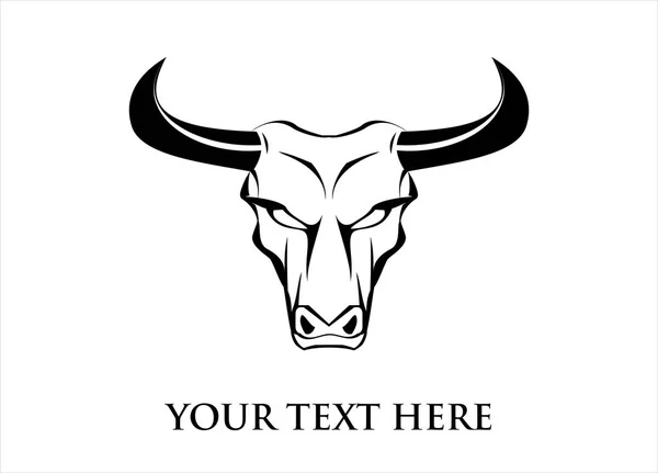 Wild White Bull with the Black Horn — Stock Vector