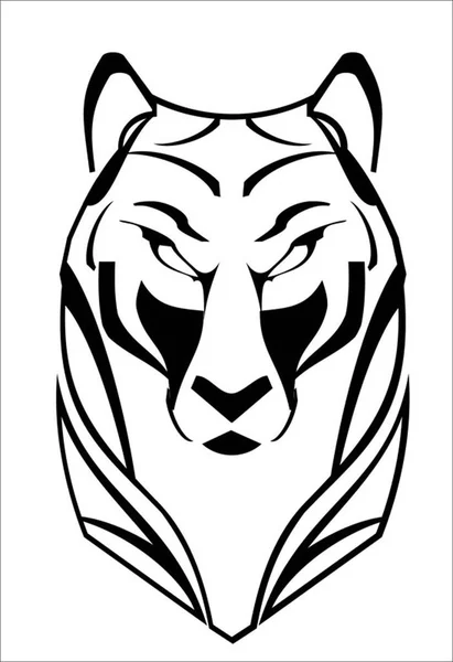Tigre, tête de tigre. Tigre blanc — Image vectorielle