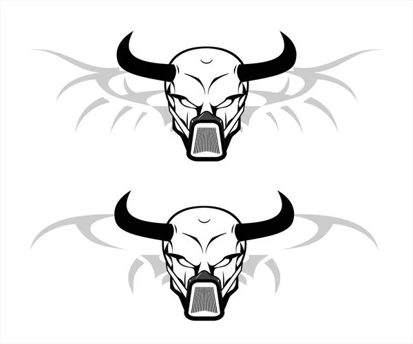 Skull Black Horn — Stock Vector