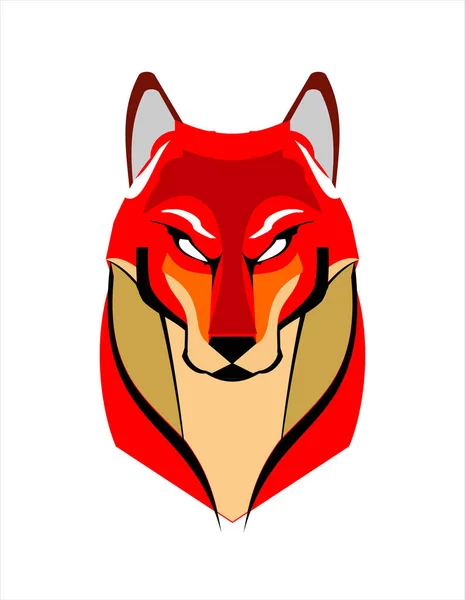 Fox Head Big Red Fox — Stock Vector
