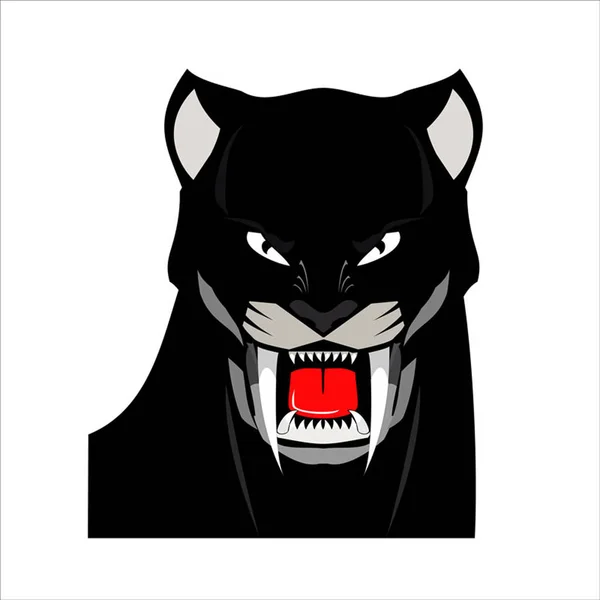 Pantera. Pantera Negra. Cabeza de pantera negra — Vector de stock