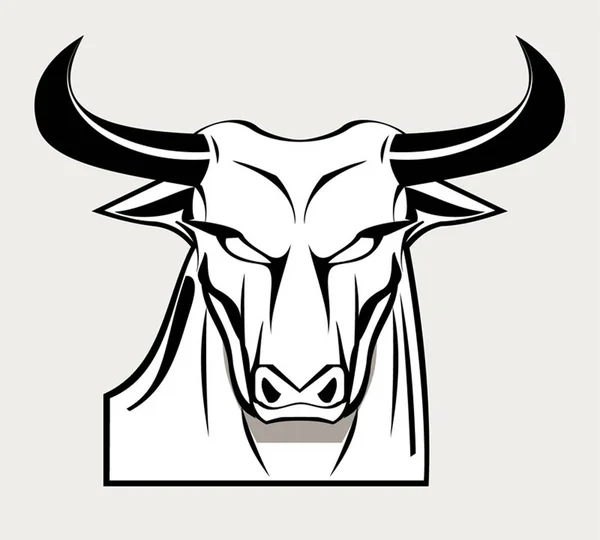 Toro. Cabeza de toro blanco. Un toro blanco audaz. Ilustración vectorial — Archivo Imágenes Vectoriales