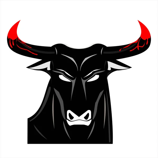 Black Bull with the Bloody Horns — Stock Vector