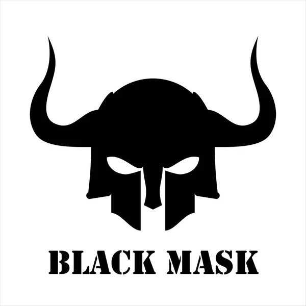 블랙 마스크, 전사, 검은 헬멧. — 스톡 벡터