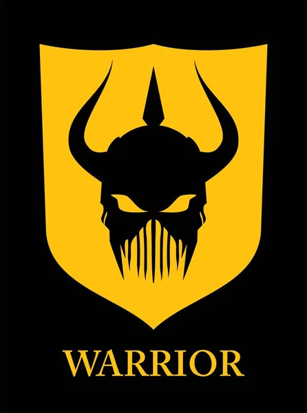 Warrior Warrior Head Horned Warrior — Stock Vector