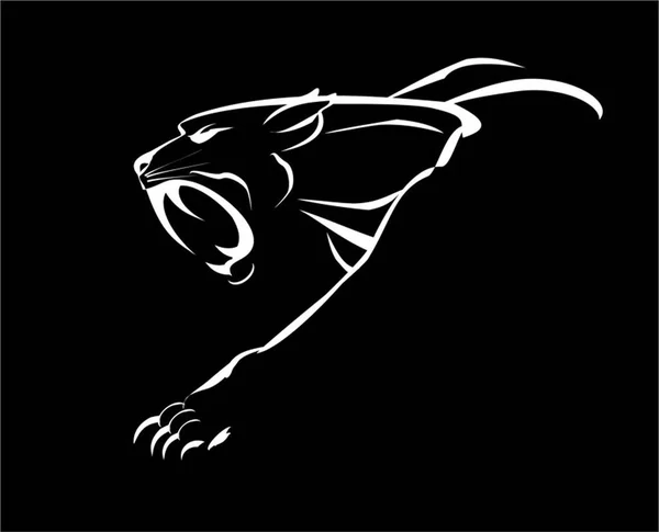 Panther. Puma. Fang ansikte muskulös panther. — Stock vektor