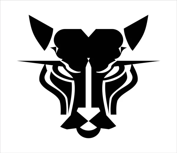 Kedi baş logo. Panter kafa simgesi.