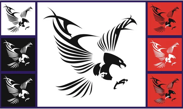 Orzeł. Latające orły z stylizowane skrzydło. — Wektor stockowy