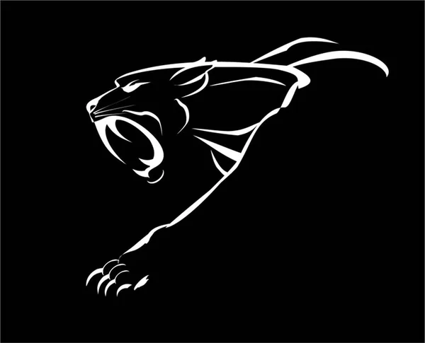 Pantera. puma. colmillo cara muscular pantera . — Vector de stock