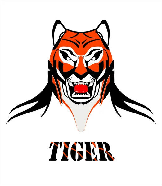 Tigerkopf Tigermaskottchen — Stockvektor