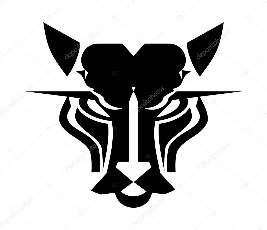 Cat head logo. Panther head icon.
