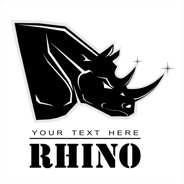 Rhino Black Rhino Team Mascot — Stock Vector