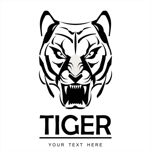 White Great Tiger Head — Stock Vector