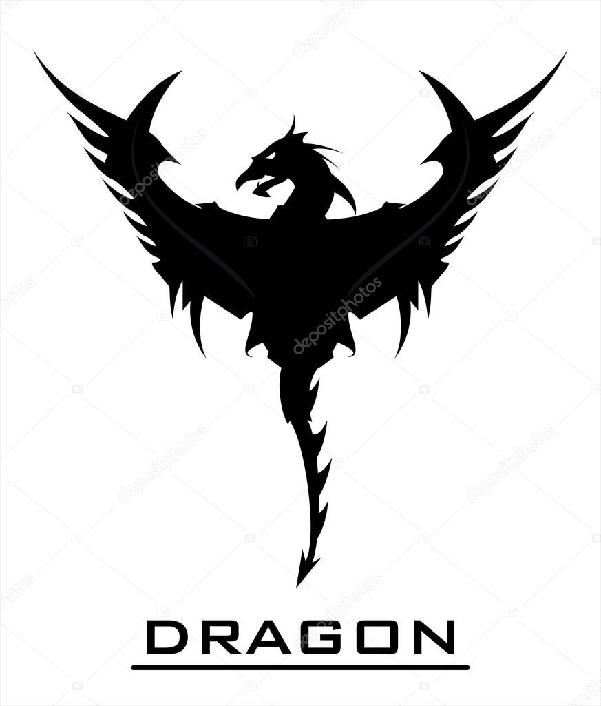 Dragon icon spread its wings