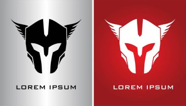 Kanatlı maskesi maskotu. Kanatlı kafa savaşçı.