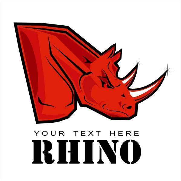 Röd Rhino Rhino Huvud — Stock vektor